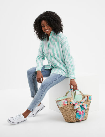 Chemise oversize manches longues Creeks vert menthe femme
