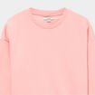 Sweat col rond manches longues rose poudr&eacute;e fille