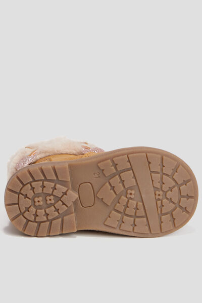 Bottines avec détails noeuds camel bébé fille
