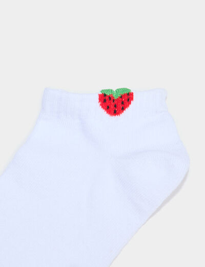 Lot 5 paires chaussettes invisibles blanc femme
