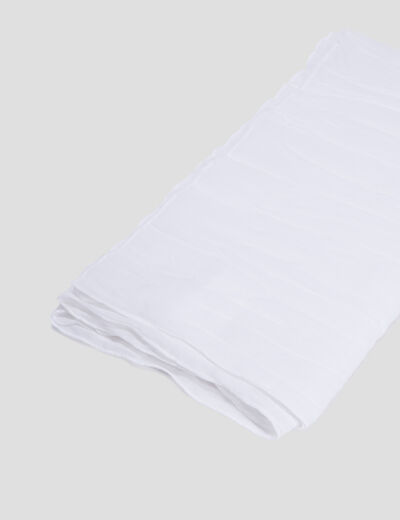 Foulard aspect froiss&eacute; blanc femme