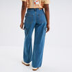 Jeans cargo large taille standard Creeks denim stone femme