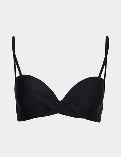 Haut de maillot de bain forme push up noir femme