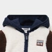 Gilet zipp&eacute; effet polaire &agrave; capuche ecru b&eacute;b&eacute; gar&ccedil;on