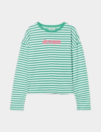 T-shirt ajusté col rond coton Creeks vert femme