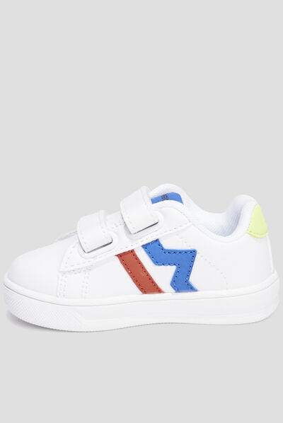 Tennis basses à scratchs Creeks Iconic blanc bébé fille