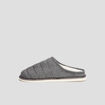 Chaussons mules matelassés fourrés gris homme