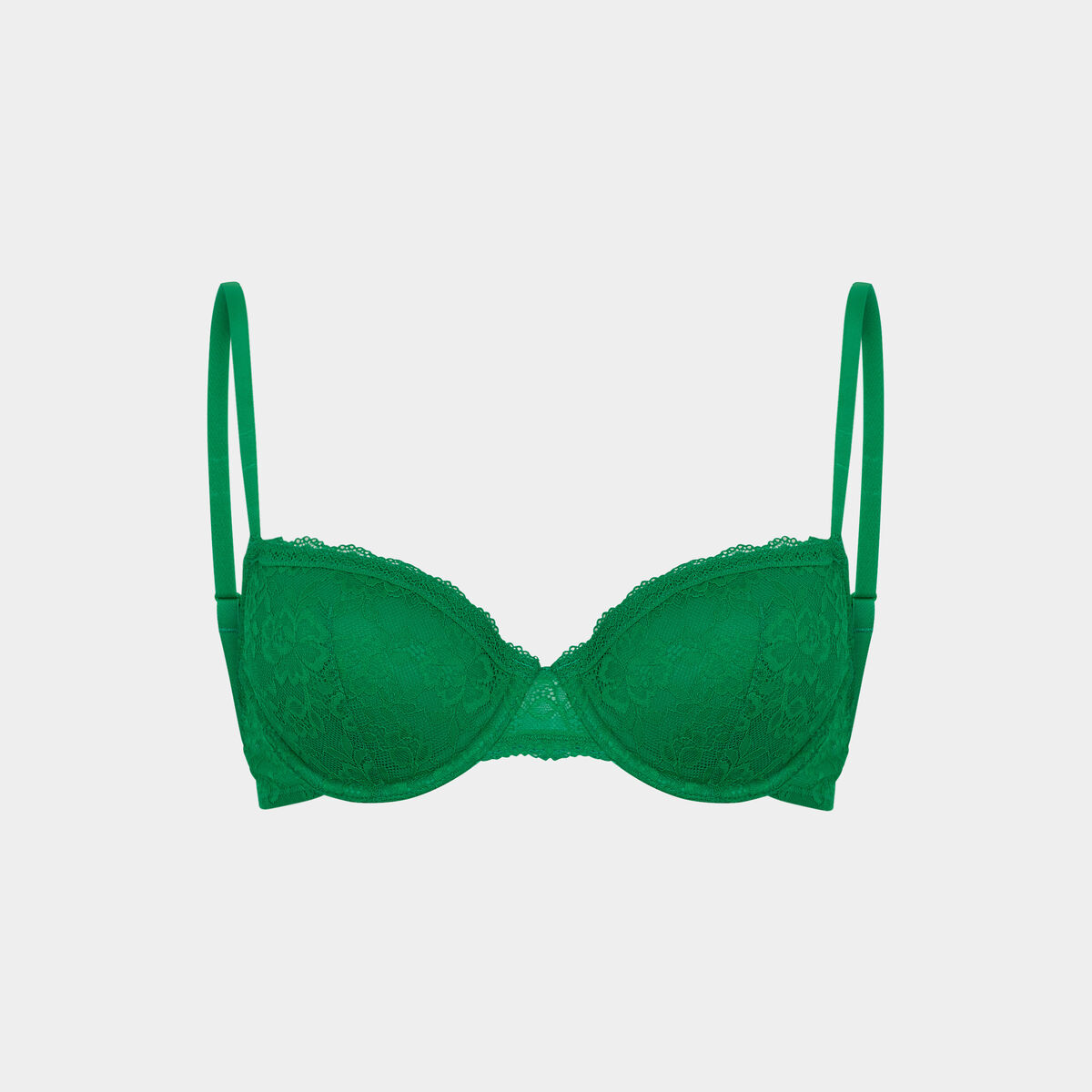 Soutien-gorge corbeille padd&eacute; dentelle vert menthe femme