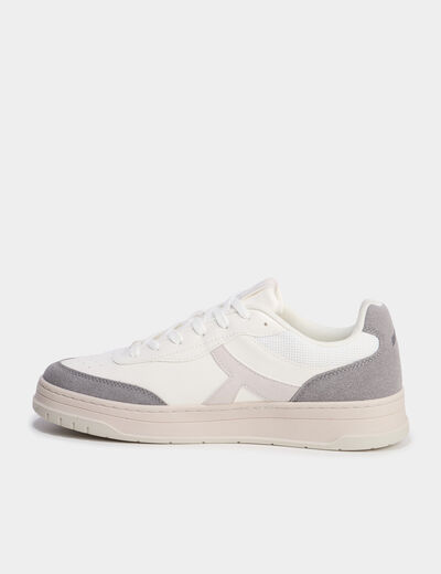Tennis basses &agrave; lacets semelle plate gris homme