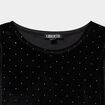 T-shirt ajust&eacute; effet velours &agrave; strass noir fille