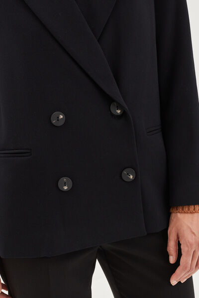 Veste blazer double boutonnage Liberto noir femme