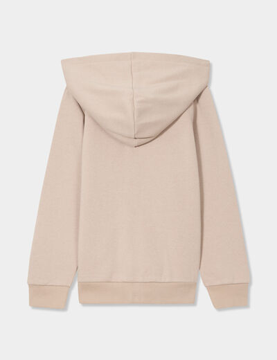 Sweat zipp&eacute; &agrave; capuche molleton gris fonc&eacute; gar&ccedil;on