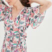 Robe courte portefeuille ecru femme