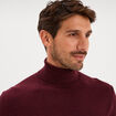 Pull col roul&eacute; manches longues violet fonc&eacute; homme