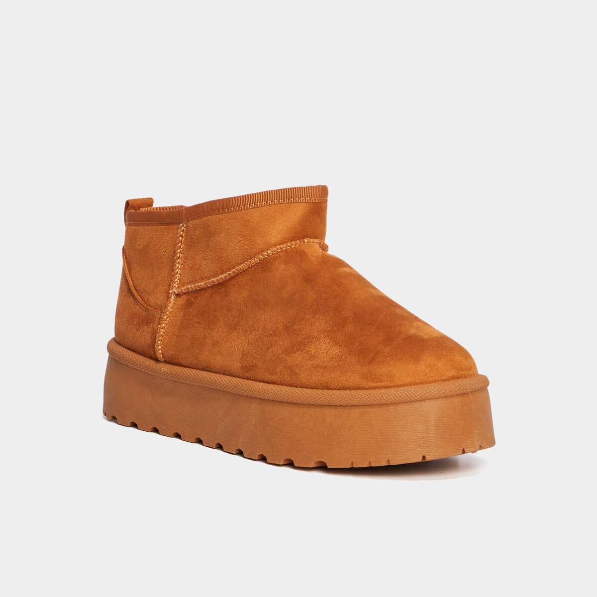 Bottines compensées fourrées Creeks marron femme