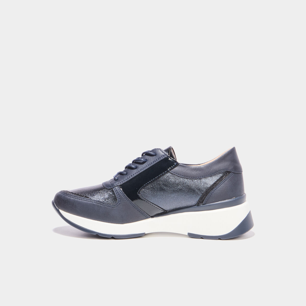 Baskets running zipp&eacute;es bleu marine femme