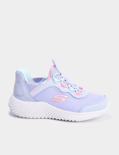 Baskets running à lacets élastiqués violet fille