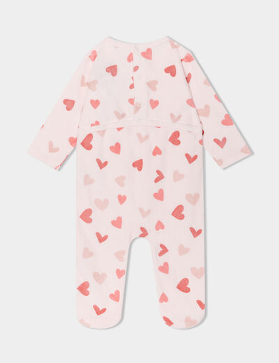 Pyjama dors-bien effet polaire rose clair bébé fille