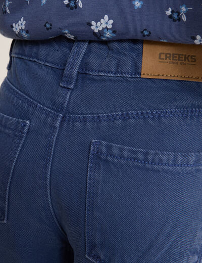 Pantalon large 5 poches coton Creeks bleu gris fille