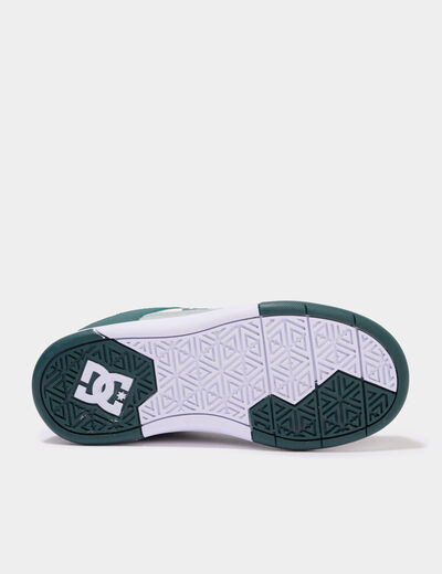 Tennis basses cuir &agrave; lacets vert &eacute;meraude gar&ccedil;on