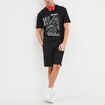 Short jogging droit avec poches zippées noir homme