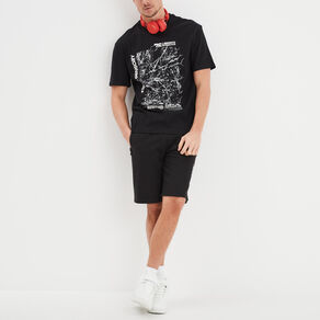 short jogging droit avec poches zippees noir homme Short jogging droit avec poches zippées noir homme