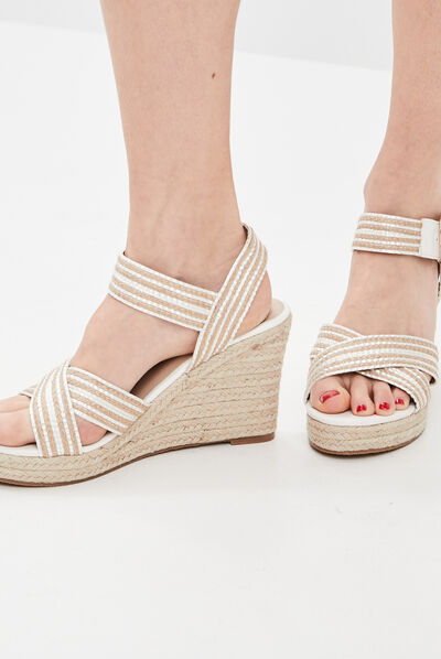Sandales compensées Liberto blanc femme