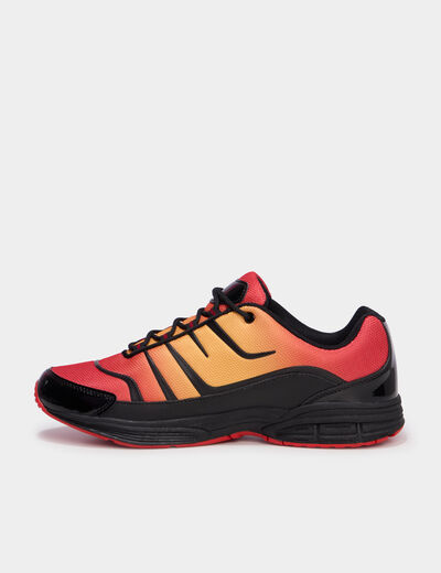 Running &agrave; lacets semelle &eacute;paisse orange fonc&eacute; homme