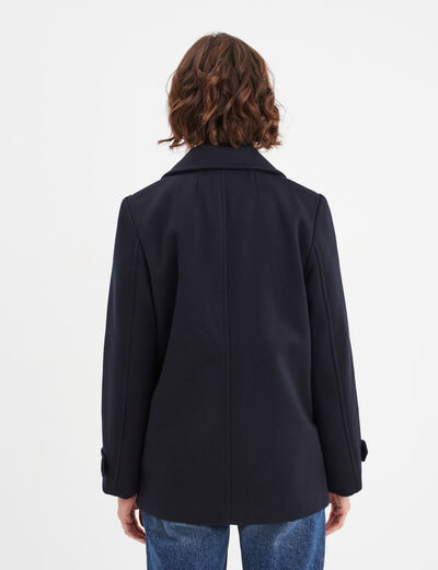 Manteau caban double boutonnage Creeks bleu marine femme