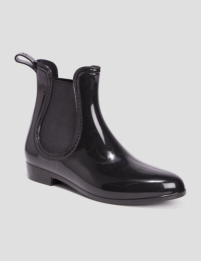 Bottines chelsea de pluie noir femme