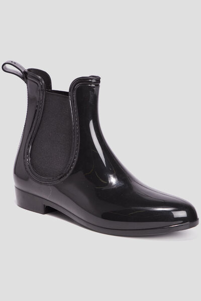 Bottines chelsea de pluie noir femme