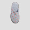 Chaussons mules imprimé coeur gris femme