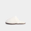 Chaussons mules effet polaire blanc femme