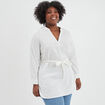 Blouse droite ceinturée lin majoritaire blanc femme grande taille