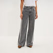 Jeans extra wide leg taille haute denim gris femme