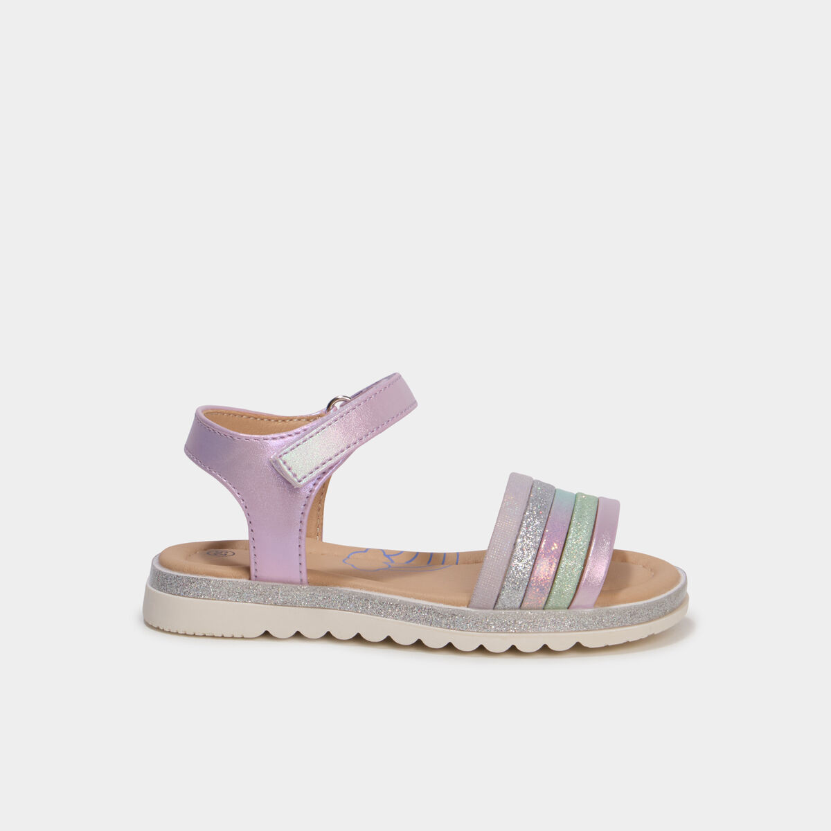 Sandales &agrave; paillettes multicolore fille