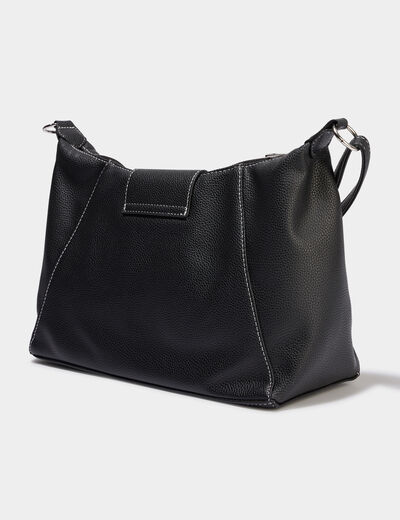 Sac port&eacute;-&eacute;paule rectangulaire noir femme