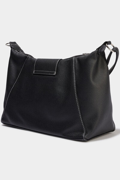 Sac port&eacute;-&eacute;paule rectangulaire noir femme