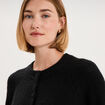 Gilet cardigan col rond boutonn&eacute; noir femme