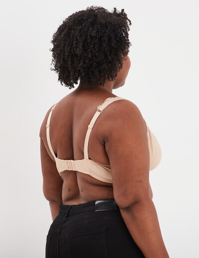 Soutien-gorge corbeille dentelle sable femme grande taille