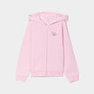 Sweat zippé à capuche molleton rose pastel fille