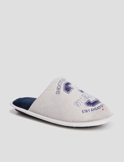 Chaussons mules gris gar&ccedil;on