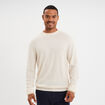 Pull col rond manches longues ecru homme