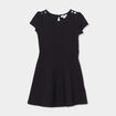Robe trapèze manches courtes noir fille