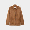 Veste effet su&eacute;dine boutonn&eacute;e camel femme