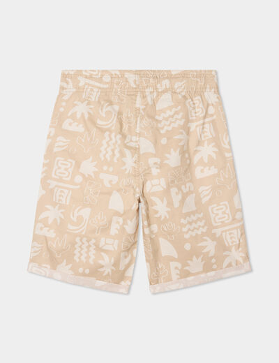 Short bermuda droit taille élastiquée sable garçon