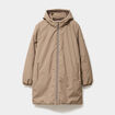 Parka d&eacute;perlante doubl&eacute;e &agrave; capuche taupe homme