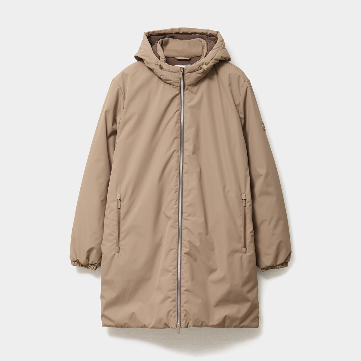 Parka d&eacute;perlante doubl&eacute;e &agrave; capuche taupe homme