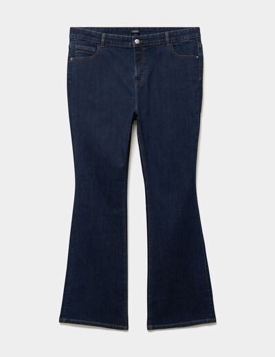 Jean flare 5 poches taille haute denim brut femme grande taille