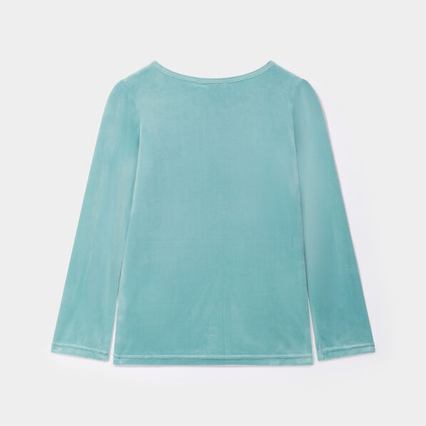 Ensemble pyjama legging effet velours vert clair fille